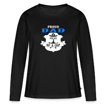 Cop Dad Child Cop Dad Family Geschenk - Frauen Premium Bio Langarmshirt - Schwarz - Vorne - Julia (174cm)