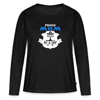Cop Mom Child Cop Dad Family Geschenk - Frauen Premium Bio Langarmshirt - Schwarz - Vorne - Julia (174cm)