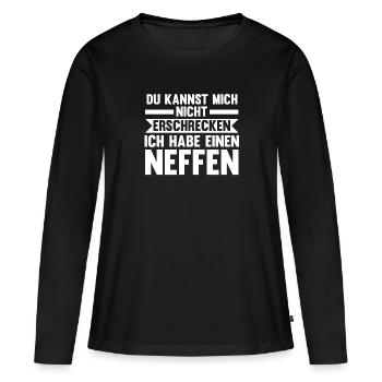 Onkel Neffe Neffen Geschenk - Frauen Premium Bio Langarmshirt - Schwarz - Vorne - Julia (174cm)
