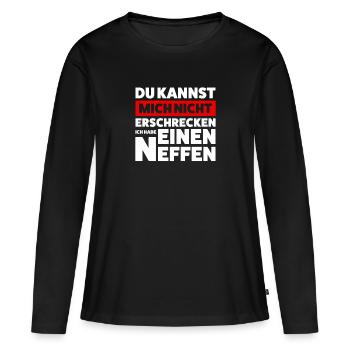 Onkel Neffe Neffen Geschenk - Frauen Premium Bio Langarmshirt - Schwarz - Vorne - Julia (174cm)