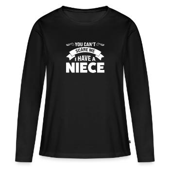 Oncle Nièce Oncle Nièce Cadeau - T-shirt manches longues Premium bio Femme - noir - Devant - Julia (174cm)