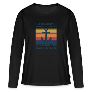 Capitaine Capitaine Cadeau de navigation de plaisance - T-shirt manches longues Premium bio Femme - noir - Devant - Julia (174cm)