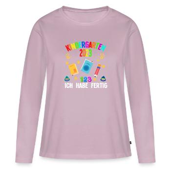 Kindergarten 2023 Abschluss Kita-Abschluss 2023 Ge - Frauen Premium Bio Langarmshirt - Altrosa - Vorne - Julia (174cm)