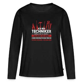 Techniker Beruf Technik Geschenk - Frauen Premium Bio Langarmshirt - Schwarz - Vorne - Julia (174cm)