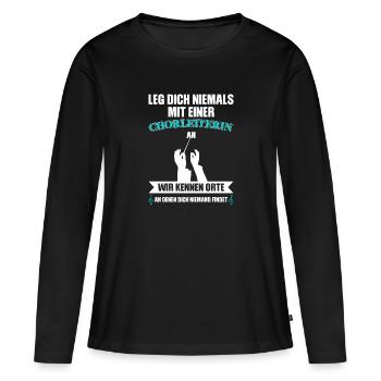 Chorleiterin Beruf Chorleitung Geschenk - Frauen Premium Bio Langarmshirt - Schwarz - Vorne - Julia (174cm)