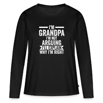 Großvater Großvater Großvater Geschenk - Frauen Premium Bio Langarmshirt - Schwarz - Vorne - Julia (174cm)