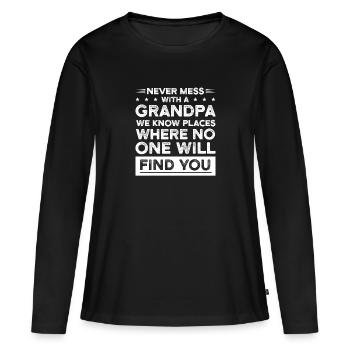 Großvater Großvater Großvater Geschenk - Frauen Premium Bio Langarmshirt - Schwarz - Vorne - Julia (174cm)