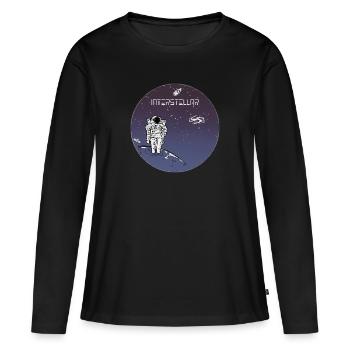 Interstellaire astronaute en orbite - T-shirt manches longues Premium bio Femme - noir - Devant - Julia (174cm)