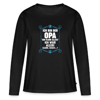 Opa Großvater Großvater Geschenk - Frauen Premium Bio Langarmshirt - Schwarz - Vorne - Julia (174cm)