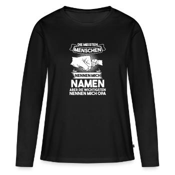 Opa Großvater Großväter Geschenk - Frauen Premium Bio Langarmshirt - Schwarz - Vorne - Julia (174cm)