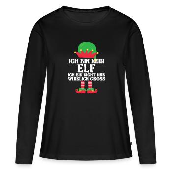 Weihnachten Elf Weihnachten Elf Geschenk - Frauen Premium Bio Langarmshirt - Schwarz - Vorne - Julia (174cm)