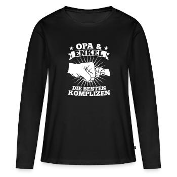 Opa & Enkel Familie Enkel Geschenk - Frauen Premium Bio Langarmshirt - Schwarz - Vorne - Julia (174cm)
