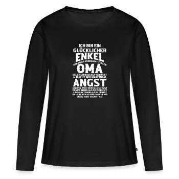 Enkel & Oma Familie Enkel Geschenk - Frauen Premium Bio Langarmshirt - Schwarz - Vorne - Julia (174cm)