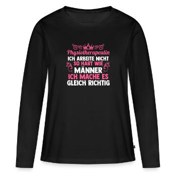 Physiotherapeutin Beruf Physio Geschenk - Frauen Premium Bio Langarmshirt - Schwarz - Vorne - Julia (174cm)
