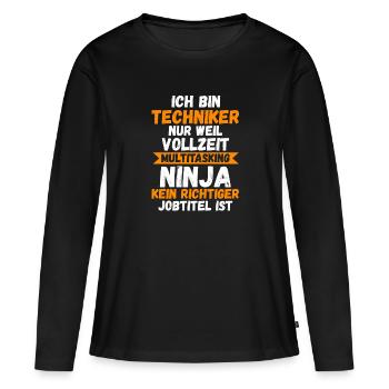 Techniker Beruf Beruf Geschenk - Frauen Premium Bio Langarmshirt - Schwarz - Vorne - Julia (174cm)