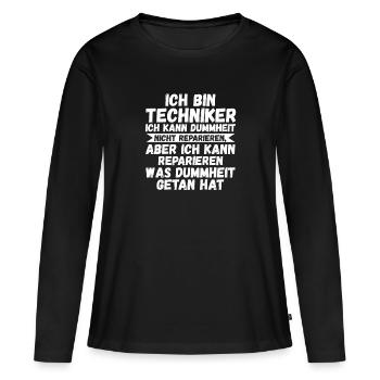 Techniker Beruf Technik Geschenk - Frauen Premium Bio Langarmshirt - Schwarz - Vorne - Julia (174cm)
