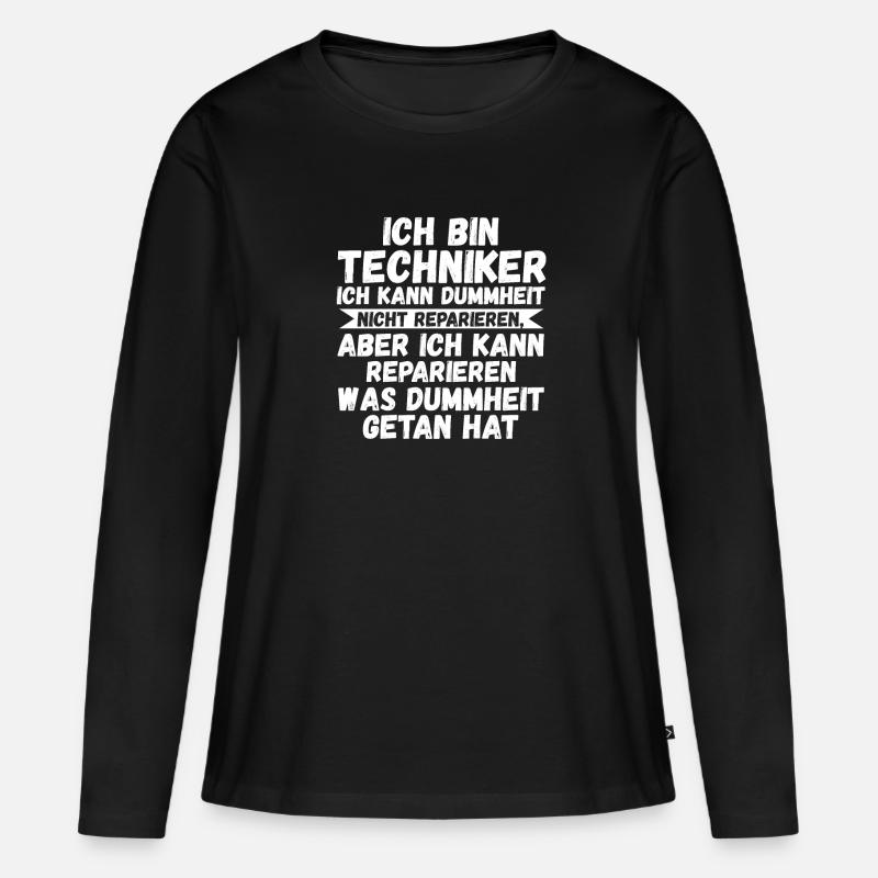 Techniker Beruf Technik Geschenk - Frauen Premium Bio Langarmshirt - Schwarz
