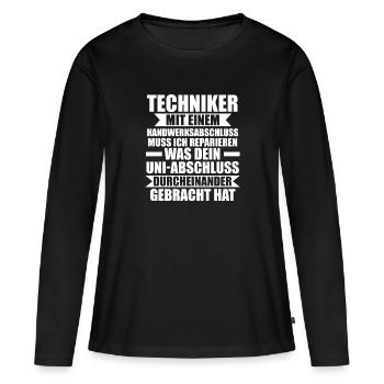 Techniker Beruf Beruf Geschenk - Frauen Premium Bio Langarmshirt - Schwarz - Vorne - Julia (174cm)