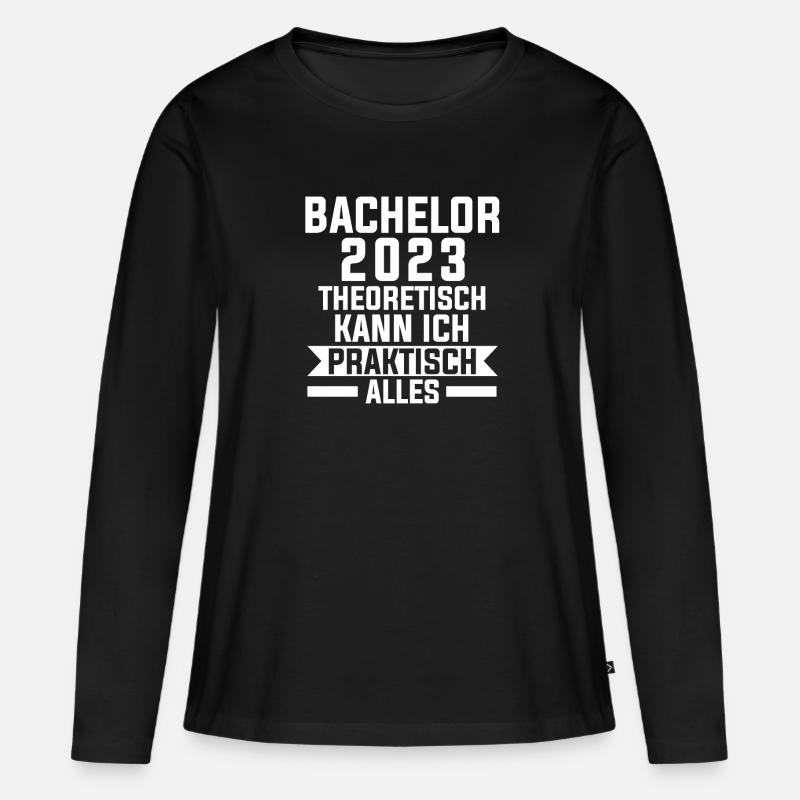 Bachelor 2023 Prüfung Studium Geschenk - Frauen Premium Bio Langarmshirt - Schwarz