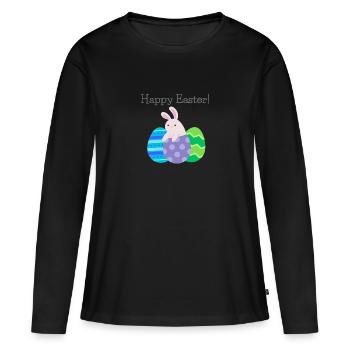 Frohe Ostern - Frauen Premium Bio Langarmshirt - Schwarz - Vorne - Julia (174cm)