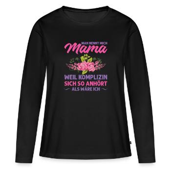 Mutter Mama Tochter Geschenk - Frauen Premium Bio Langarmshirt - Schwarz - Vorne - Julia (174cm)