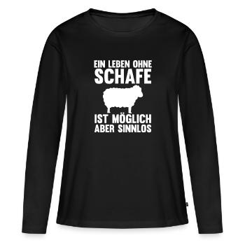 Schaf Landwirt Schafe Geschenk - Frauen Premium Bio Langarmshirt - Schwarz - Vorne - Julia (174cm)