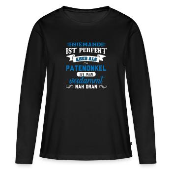 Patenonkel Familie Taufpate Geschenk - Frauen Premium Bio Langarmshirt - Schwarz - Vorne - Julia (174cm)