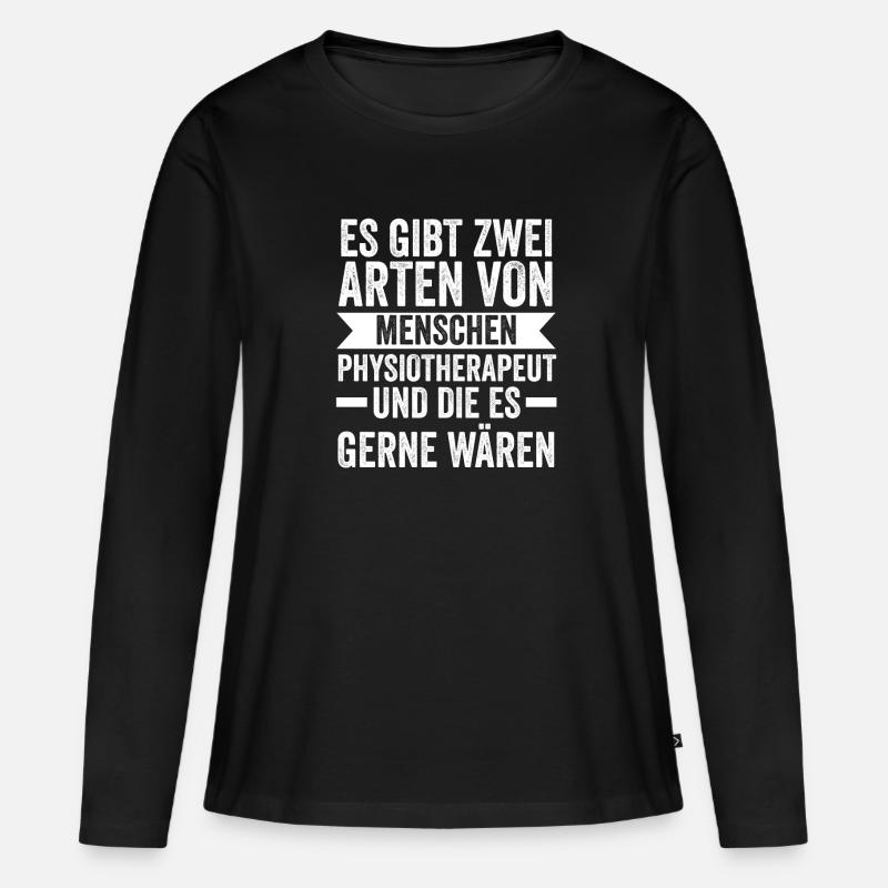Physiotherapeut Beruf Physio Geschenk - Frauen Premium Bio Langarmshirt - Schwarz
