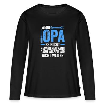 Opa Großvater Großvater Geschenk - Frauen Premium Bio Langarmshirt - Schwarz - Vorne - Julia (174cm)