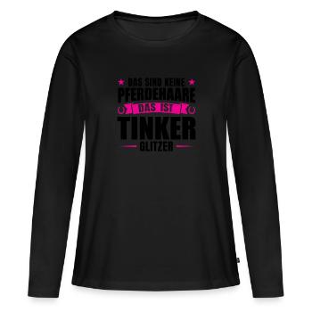 Tinker Pferd Tinker Liebhaber Geschenk - Frauen Premium Bio Langarmshirt - Schwarz - Vorne - Julia (174cm)
