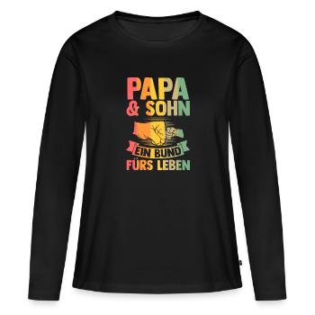Onkel & Neffe Familie Neffe Geschenk - Frauen Premium Bio Langarmshirt - Schwarz - Vorne - Julia (174cm)