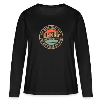 Opa & Enkel Familie Enkel Geschenk - Frauen Premium Bio Langarmshirt - Schwarz - Vorne - Julia (174cm)