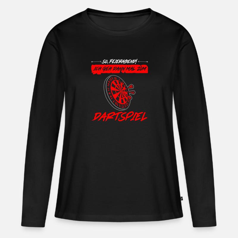 Darts Darten Darter Geschenk - Frauen Premium Bio Langarmshirt - Schwarz