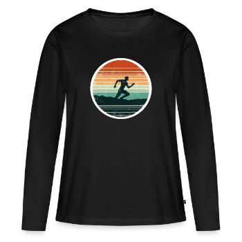 Sprinter Runner Athletics Sports - Women's Premium Organic Long Sleeve Shirt - black - Front - Julia (174cm)
