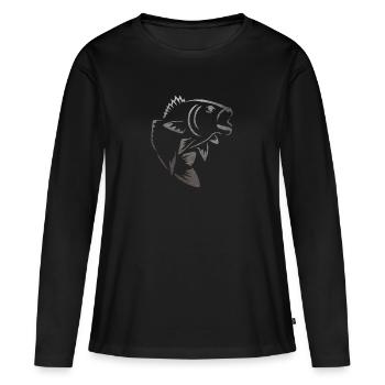 Perch Fishing - Perch Shirt - Women's Premium Organic Long Sleeve Shirt - black - Front - Julia (174cm)