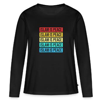 L’islam musulman est la paix - T-shirt manches longues Premium bio Femme - noir - Devant - Julia (174cm)
