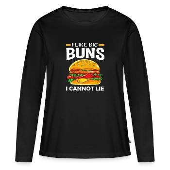 Cheeseburger - T-shirt manches longues Premium bio Femme - noir - Devant - Julia (174cm)