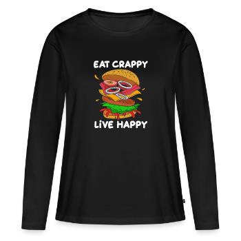 Cheeseburger - T-shirt manches longues Premium bio Femme - noir - Devant - Julia (174cm)
