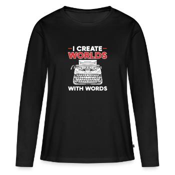 Autor - Frauen Premium Bio Langarmshirt - Schwarz - Vorne - Julia (174cm)