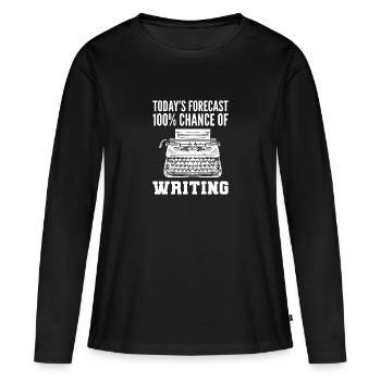 Autor - Frauen Premium Bio Langarmshirt - Schwarz - Vorne - Julia (174cm)