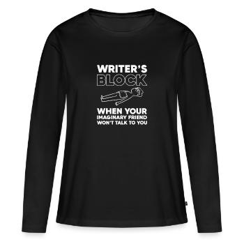 Autor - Frauen Premium Bio Langarmshirt - Schwarz - Vorne - Julia (174cm)