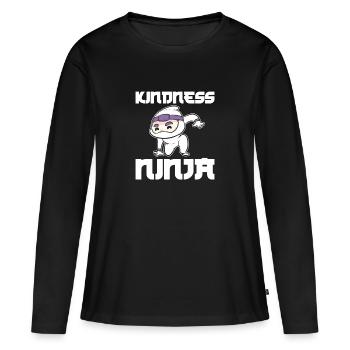 Mobbing Ninja - Frauen Premium Bio Langarmshirt - Schwarz - Vorne - Julia (174cm)