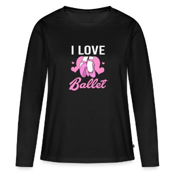 Danseuse de ballet - T-shirt manches longues Premium bio Femme - noir - Devant - Julia (174cm)