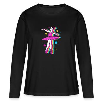 Danseuse de ballet - T-shirt manches longues Premium bio Femme - noir - Devant - Julia (174cm)