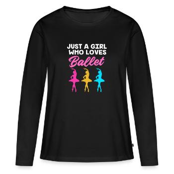 Danseuse de ballet - T-shirt manches longues Premium bio Femme - noir - Devant - Julia (174cm)
