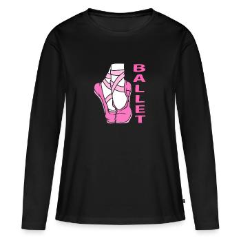 Danseuse de ballet - T-shirt manches longues Premium bio Femme - noir - Devant - Julia (174cm)