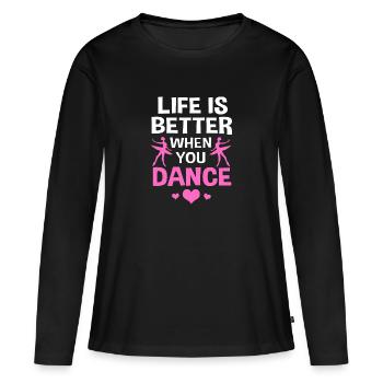 Danseuse de ballet - T-shirt manches longues Premium bio Femme - noir - Devant - Julia (174cm)