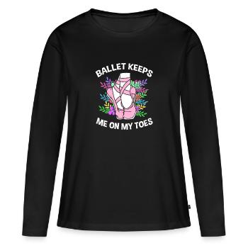 Danseuse de ballet - T-shirt manches longues Premium bio Femme - noir - Devant - Julia (174cm)