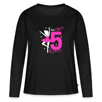 Danseuse de ballet - T-shirt manches longues Premium bio Femme - noir - Devant - Julia (174cm)