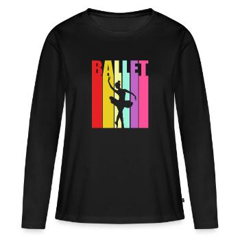 Danseuse de ballet - T-shirt manches longues Premium bio Femme - noir - Devant - Julia (174cm)
